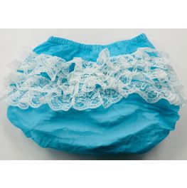 Turquoise PVC lined frilly pants  - only 1 Available XXL 