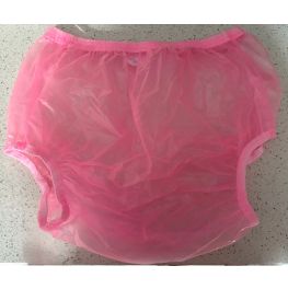 Bikini Style Pearlised semi transparent Pink pvc pants